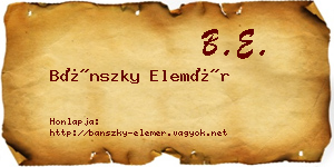 Bánszky Elemér névjegykártya