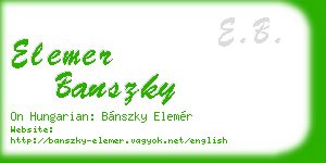 elemer banszky business card