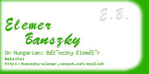 elemer banszky business card